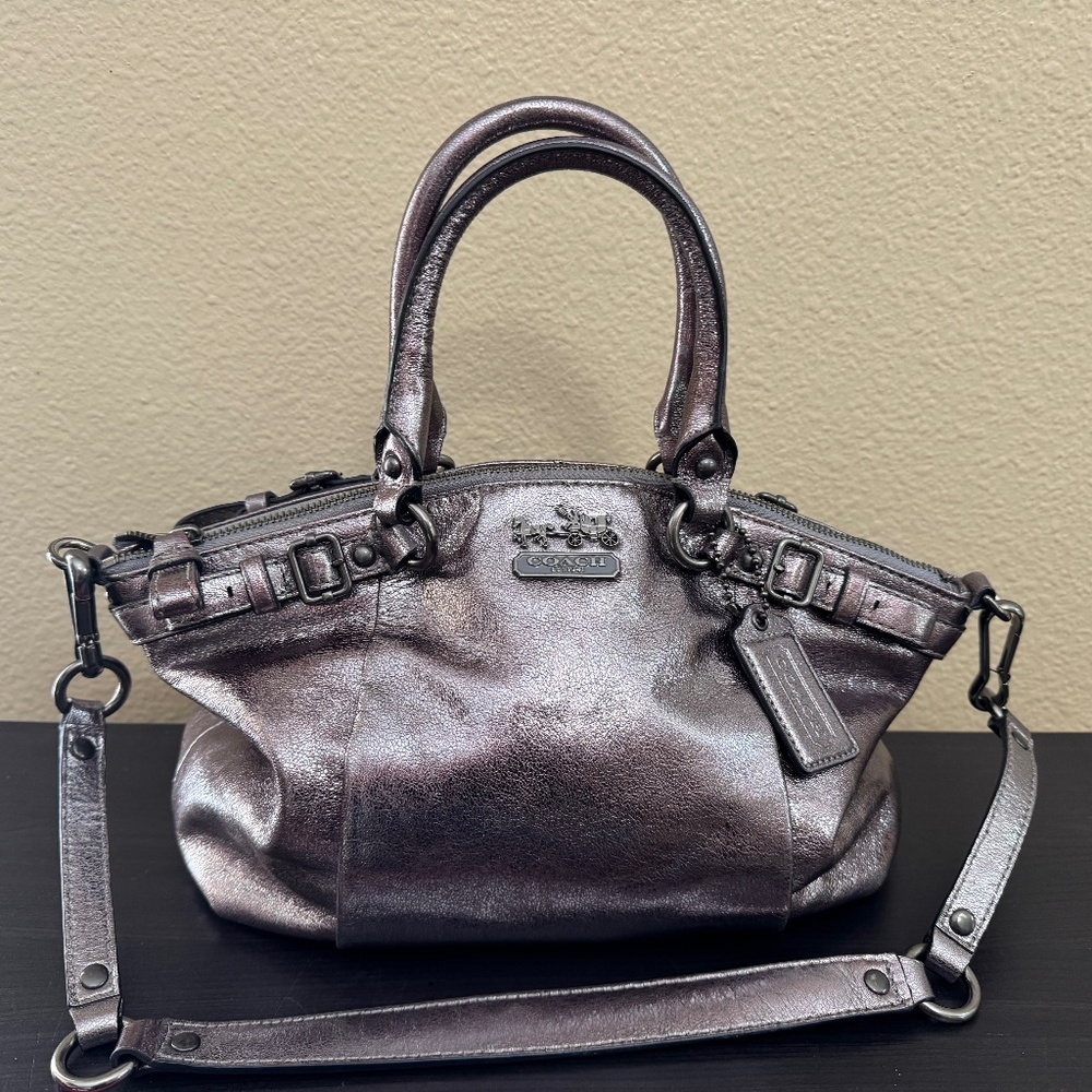 Coach Madison Sophia Gun Metal Leather Purse